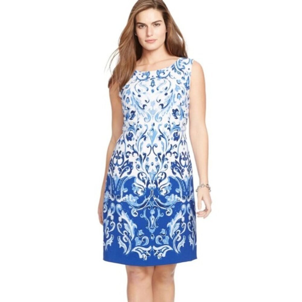Lauren Ralph Lauren Paland Avignon Printed Petite Crepe ALine Dress 47624